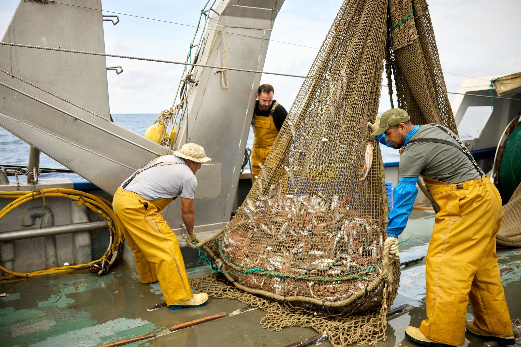 Marine crew working on deck
